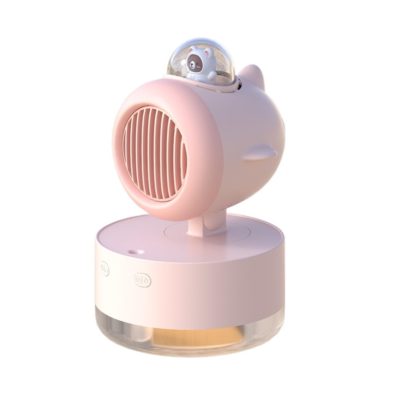 3600mAh Battery Mini Table Air Conditioning Fan Rechargeable Electric Ultrasonic Cool Water Spray USB Mist Humidifier Airflow Comfort Refreshing Breeze(Pink)