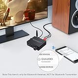 LiNKFOR Cyfrowy analogowy konwerter audio 192 kHz Bluetooth DAC ze wzmacniaczem słuchawkowym z zasilaczem DAC z odbiornikiem Bluetooth V5.0 adapter D/A z kablem optycznym i kablem koncentrycznym