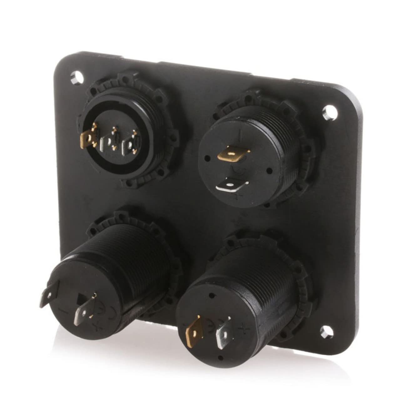 jojofuny 2 Pezzi 4 1 Pannello Di Presa Di Ricarica Usb Voltmetro 21a Caricabatterie Doppio Usb 12-24v Per Camper Camion Camper