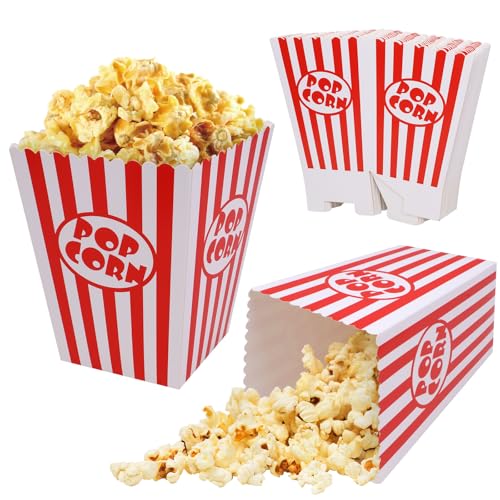 Popcorn Boxes Extra Large Popcorn Bucket 1.77 L Candy Container Movie Night Accessories Sufficient Capacity for Movie Nights Birthday Parties Christmas 6.3Tall x4.8Square (16 Pack)