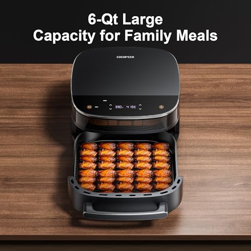 Large Air Fryer 6QT, 11-in-1 Fast Cooking Air Fryer with Top & Bottom Heating, No Flip Needed, Quiet 50dB, Family Size Digital Air Fryer for Healthy Meals, Fits a 12" Pizza or Steaks - Image 3