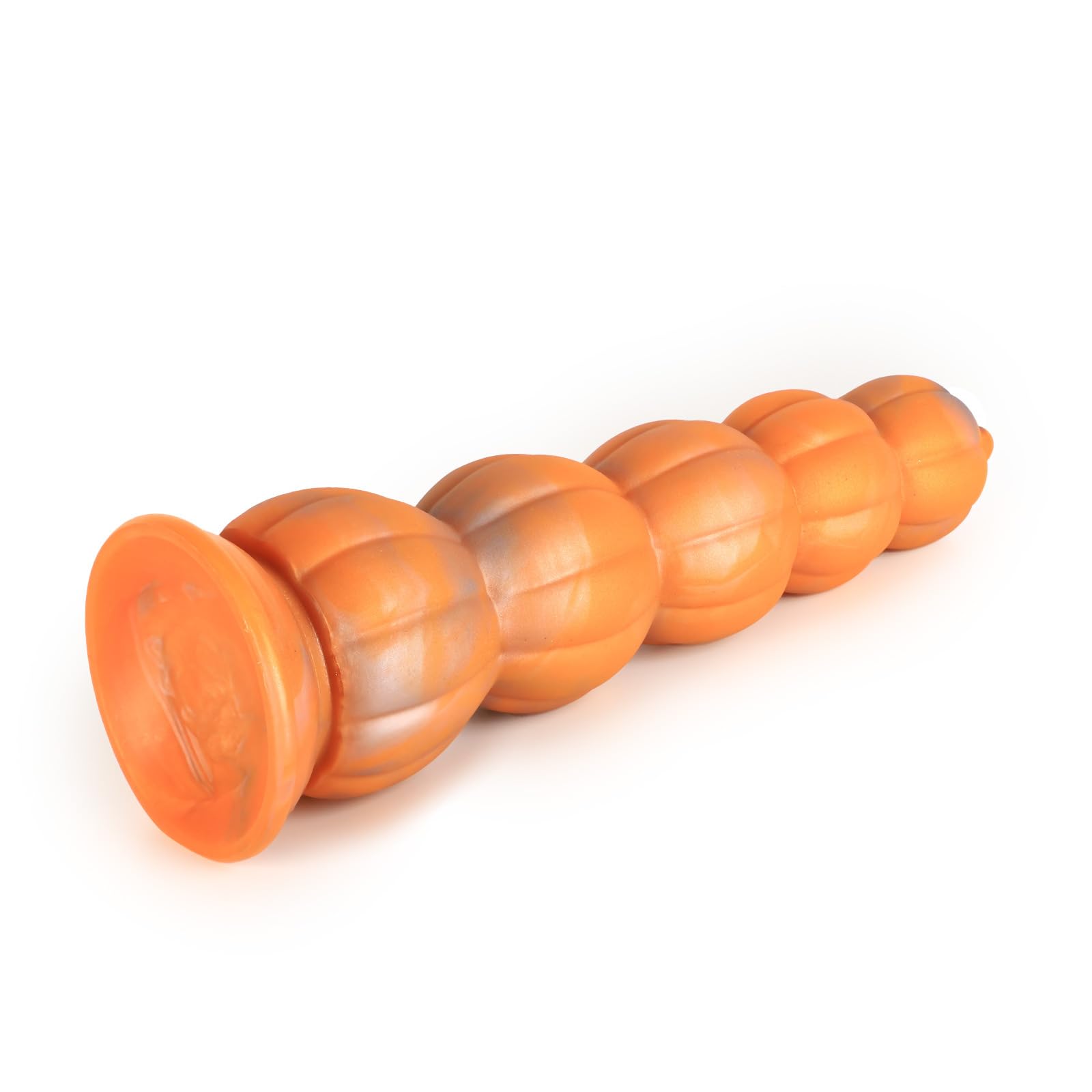 3 Sizes of Pumpkin Shape Yellow Color Large Anal Beads, Reusable Thick Round Butt Plug with Suction Cup Adult Sex Toy for en Women, M