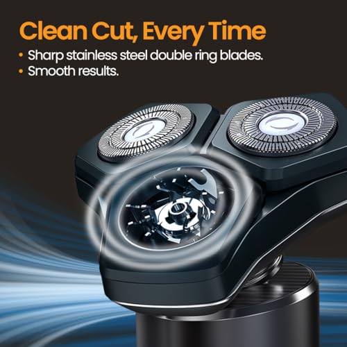 Image of Airluxe ShaveMate Electric Shaver for men use with or without foam Rechargeable Beard Razor Machine for Clean Shaving Professional Grooming 1 year replacement warranty