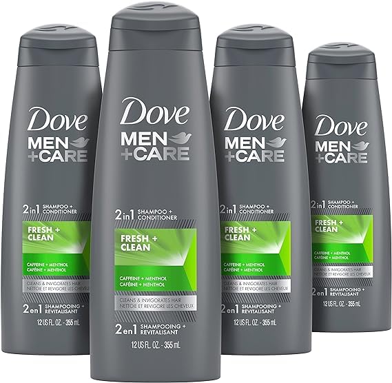 Men+Care 2 in 1 Shampoo and Conditioner Thick and Strong 12 oz, 4 count (DOVEE)