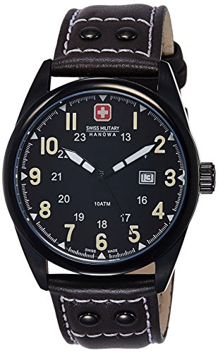 Swiss Military - 6-4181.13.007.05 - Montre Homme - Quartz Analogique - Bracelet Cuir Marron