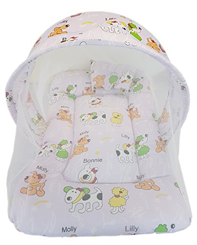 Image of Amardeep and Co Toddler Mattress with Mosquito and Insect Protection Net 70 * 40 cms (Brownie Mauve)