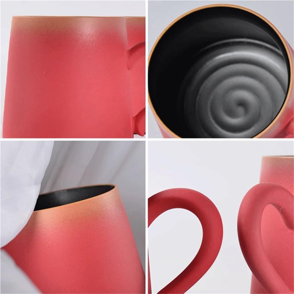 Kubki do kawy ceglany czerwony gradientowy kubek, 1 szt. ceramiczna kawa o pojemności 326 ml do biura dla par popołudniowej herbaty