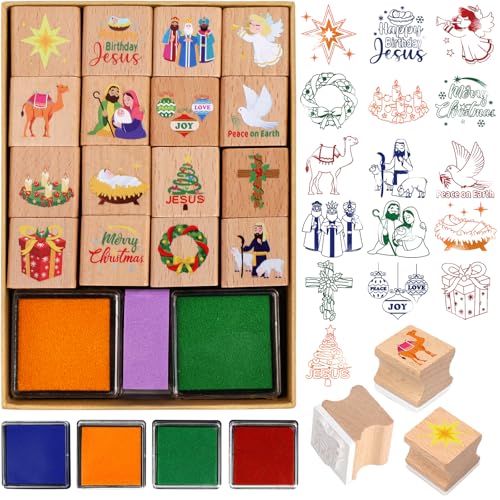DPKOW Krippe Weihnachten Stempel für Kinder Basteln Geschenk,...