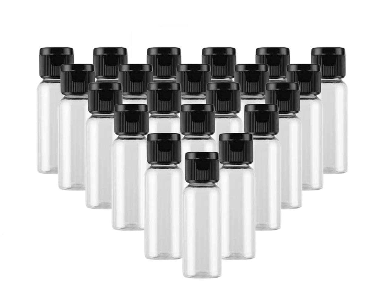 Ericotry Black 24Pcs 15Ml/0.5Oz Empty Clear Plastic Sample Bottle Travel Cosmetic Containers Jars Pot Vial With Flip Lid Perfect For Makeup Emollient Water Shower Gel Emulsion Shampoo Massage Oils
