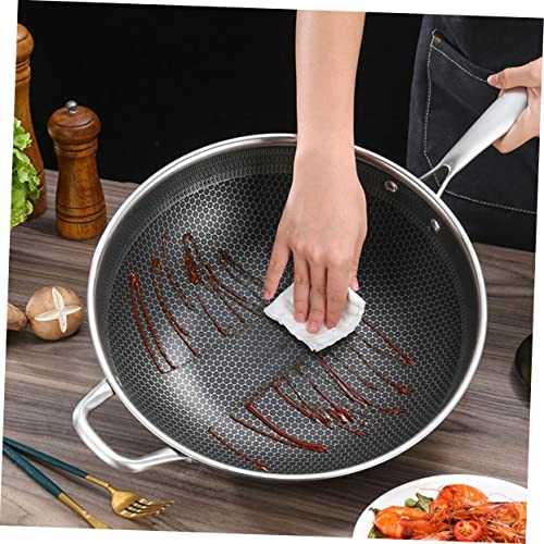 Wok de acero inoxidable Alipis con mango doble miniatura 3