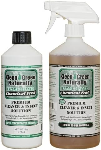 Kleen Green 16oz Concentrate & 24oz Spray Assist's in The Removal of Bed Bugs, Invisible Biting Mites, Bird Mites, Scabious Mites, Dust Mites, Fleas, lice & Itchy Skin Problems