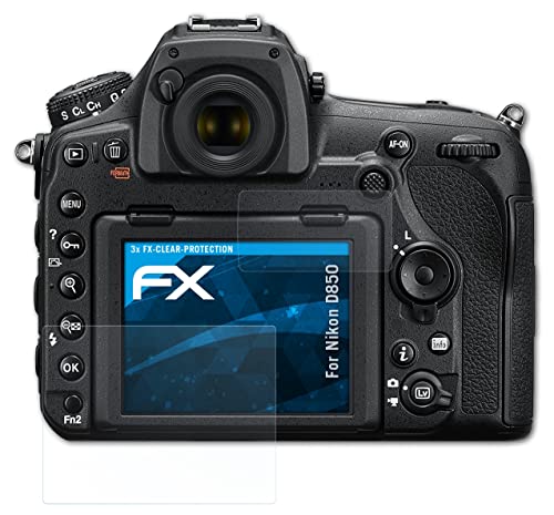 atFoliX Screen Protection Film compatible with Nikon D850 Screen Protector, ultra-clear FX Protective Film (Set of 3)