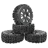 RCStation 1/8 Scale RC Buggy Tires 17mm Hex RC Wheels and Tires PreGlued Rim and Tires Foam Inserts,...