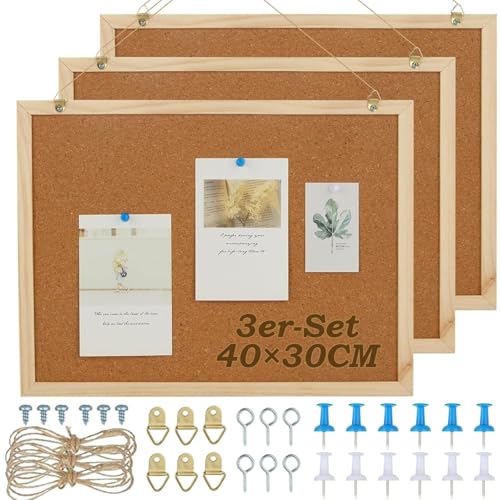【Gestione Pratica】Se cerchi una bacheca sughero pronta per uso quotidiano e semplice da distribuire in più stanze, questo set da 3 offre una soluzione lineare per organizzazione domestica e professionale. La bacheca memo parete aiuta a mantenere note e ricordi più visibili, con accessori utili per avvio rapido e una presenza sobria adatta a molti ambienti.