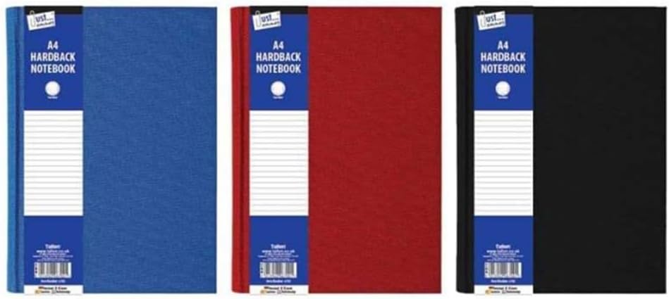 Just stationery A4 Ruled Hardback Book