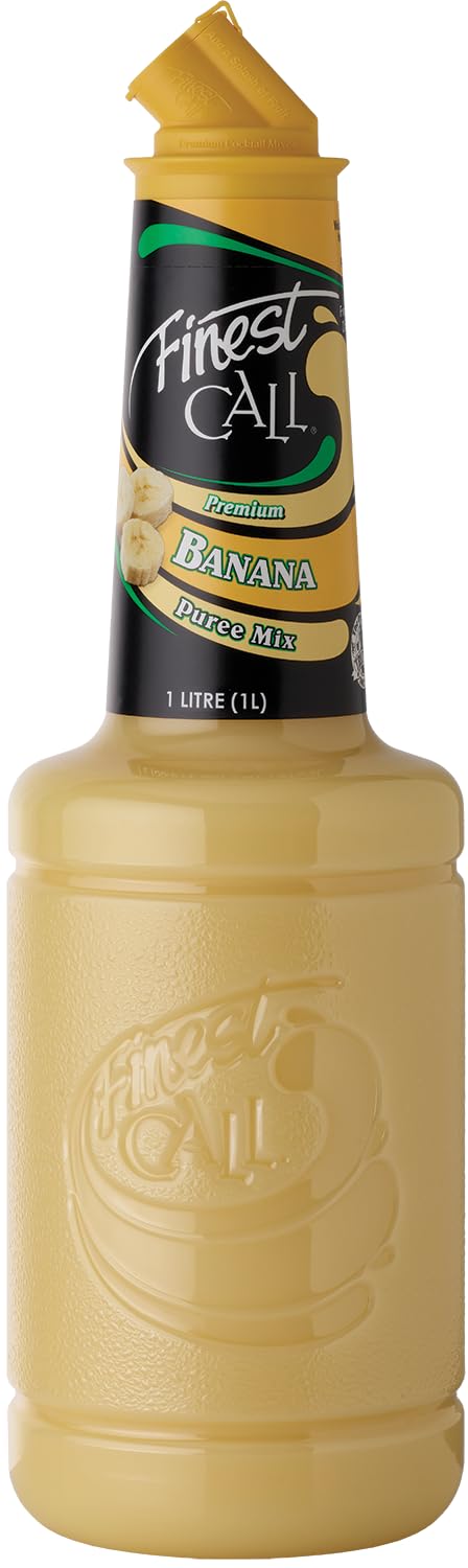 Finest Call Banana Puree| Real Fruit | Cocktail Ingredient | 1 Litre Bottle | Easy Pour | Bar Essential | Premium Ingredients | Cocktails, Drinks, Desserts