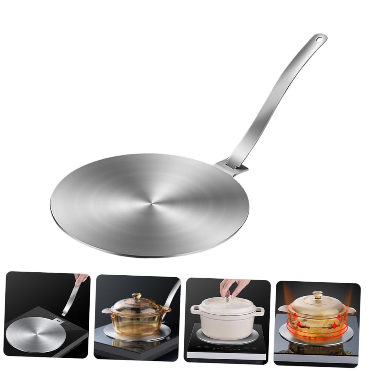 Difusora De Calor Adaptador para Inducción Acero Inoxidable 24cm De Limpiar