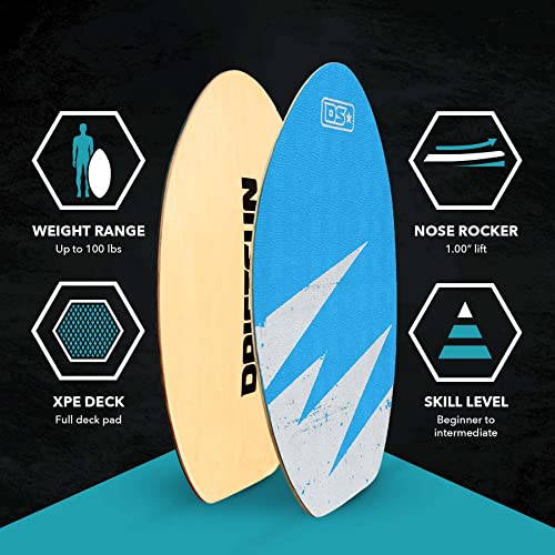 Driftsun Performance Wood Skim Board - 30 Inch Skimboard With Non Slip Xpe Traction Pad, Wax-Free Foam Top Deck, Lightweight And Durable, Ideal For All Skill Levels, For Kids, Teens And Adults #TOP2