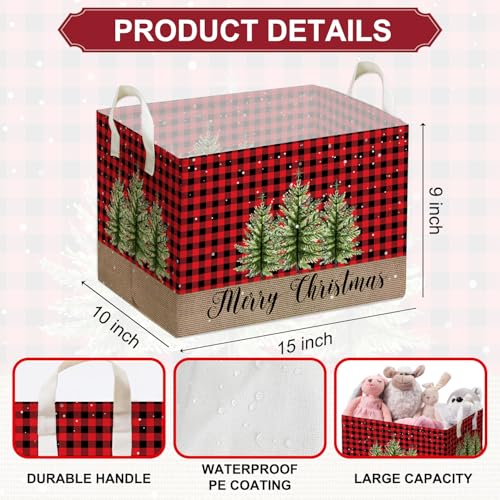 Image of Merry Christmas HOLA Storage Basket, Snowman Waterproof Storage Box, Toy and Clothes Storage Box for Boys and Girls, Santa Christmas Gifts for Nursery, Christmas Winter Party Decoration Storage Cube