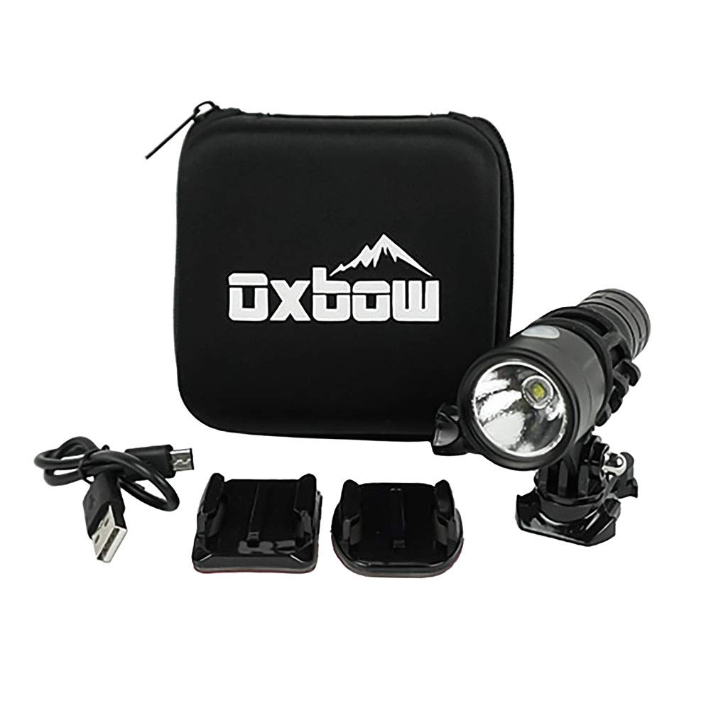 Oxbow Gear Maverick Dirt Bike Helmet Light Kit with Rechargeable Battery, Compatible with GoPro Mounts, 1000 Lumens, 1.5 Hours on High Beam