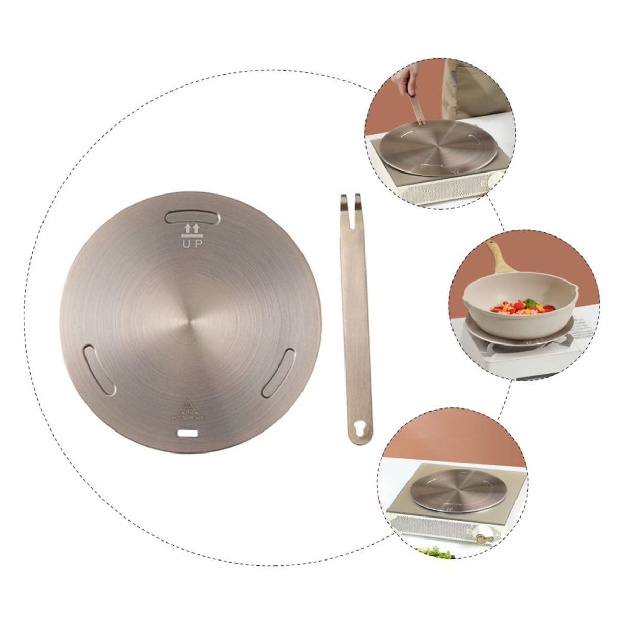 GLEAVI Placa Difusora de Calor Ahorro Difusión Uniforme de Acero Inoxidable para Estufa de Gas para Cocinar Olla y Leche