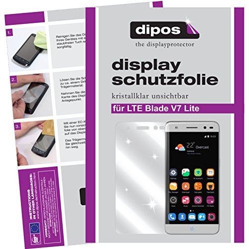 dipos Lot de 2 films de protection d'écran transparents compatibles avec ZTE Blade V7 Lite.