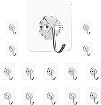 Adhesive Wall Hooks,Without Drilling, 15 Pack Heavy Duty Hooks for Wall Hanging, Strong, Self-Adhesive Sticker Hooks for Walls, Waterproof Wall Hanger Hook for Hanging Coats, Keys, and Heavy Items