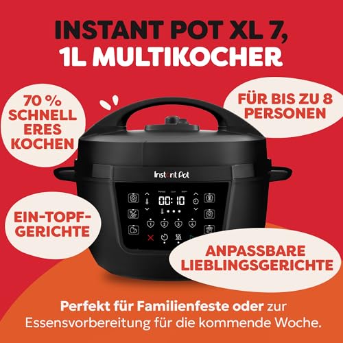 Instant Pot Multikocher XL 7.1L 7-in-1 Smart Cooker - Schnellkochtopf, Schongarer, Reiskocher, Sautierpfanne, Joghurtbereiter, Dampfgarer und Speisewärmer, Schwarz – Bild 3
