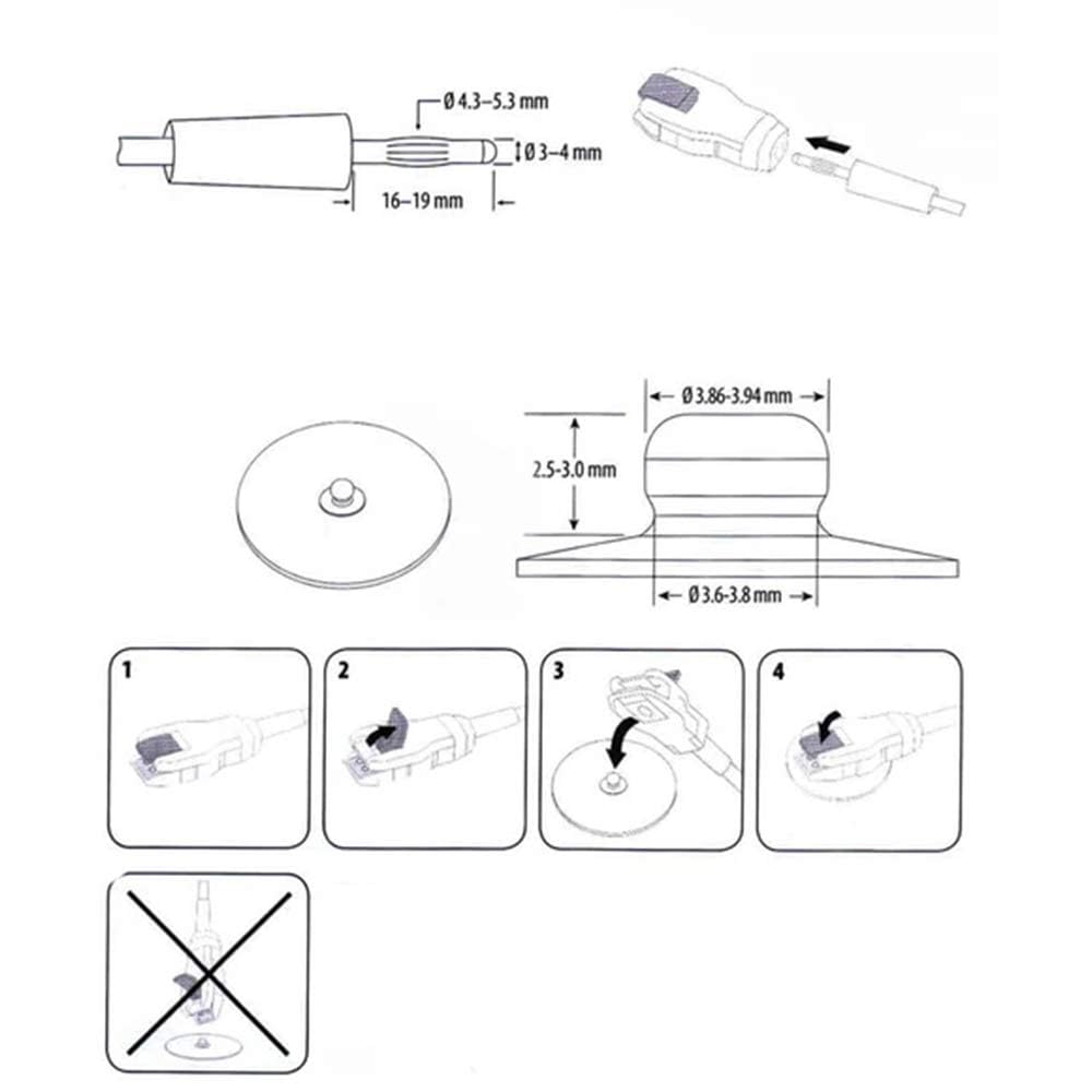 Pinzas multiusos para electrodos ECG/EKG para 3.0/4.0/snap/agarre/lengüeta, paquete de 10 unidades