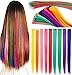 Rhyme kolorowe przedłużki do włosów Clip In/On dla dziewcząt i dzieci, peruka dla lalek, 9 sztuk, kolor tęczowy
