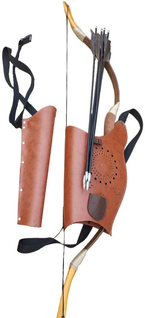 TentHome Tiro con l'arco Arco Classico Custodia in Pelle PU Borsa ad Arco per Arco Classico Tradizionale Arco Lungo (Marrone)