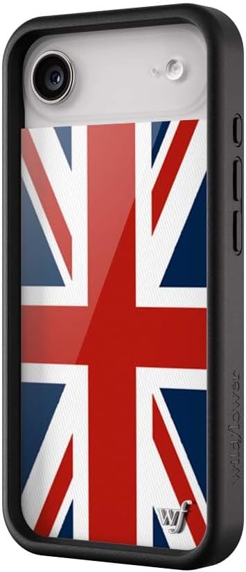 Wildflower Cases - Compatible with iPhone 17 Air | Protective Black Bumper, 4ft Drop Test Certified, Women Owned Small Business | UK British Flag Vintage London y2k Trendy | Union Jack