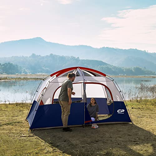 Image of CAMPROS CP Upgraded 6 /8 Person Camping Tents, Waterproof Windproof Family Tent with Larger Mesh Windows & Door, Double Layer, Easy Set Up, All-Season Dome Tent with Top Rainfly & Carry Bag