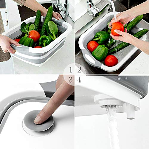 QiMH-Collapsible-Cutting-Board-Foldable-Space-Saving-Multi-function-Kitchen-Dish-Tub-and-Camping-Sink-Washing-and-Draining-Veggies-Fruits-Food-Grade-Storage-Basket-for-Picnic-BBQ-Prep-and-Camping