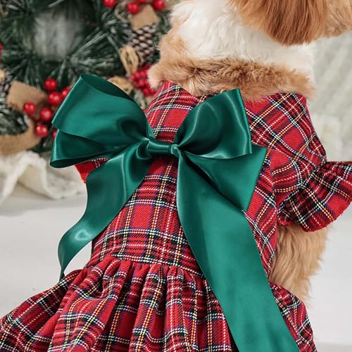 Vestido de Navidad para perro con moño grande, talla S miniatura 5