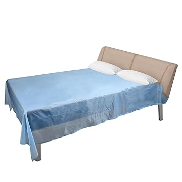Aqbah Waterproof Plastic Mattress Protection Sheet for Baby and Adult Bed (Size 6X7 ft Blue) - image, photos