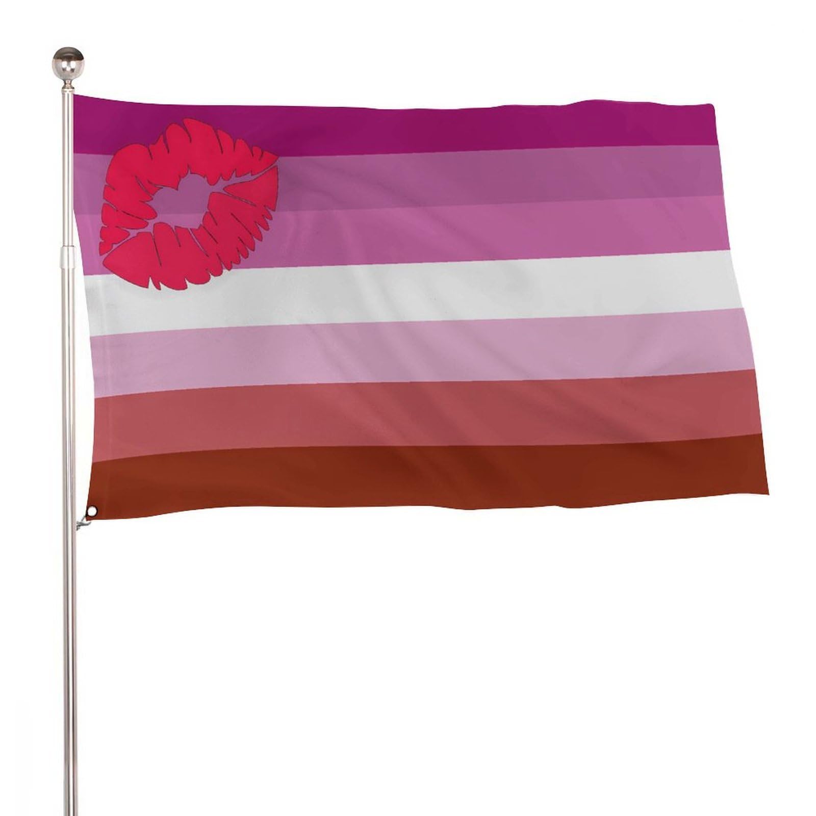 Bandera de lesbianas con lápiz labial personalizable ideal para regalo especial