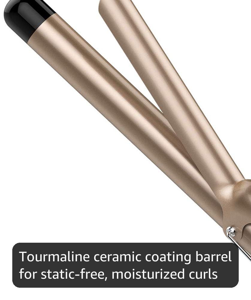 Hoson 1 Inch Curling Iron Professional Ceramic Tourmaline Coating Barrel Hair Curler, LCD Dispaly with 9 Heat Setting(225°F to 450°F for All Hair Types, Glove Include)
