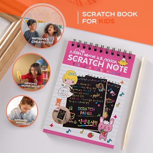 Image of Scratch Art Book for Kids Gifts for Birthday Magic Multicolor Scratch Book | Kids Birthday Return Gifts | Creative Art Craft Activity for Boys & Girls | Party Bulk Sets (Pack of 4)