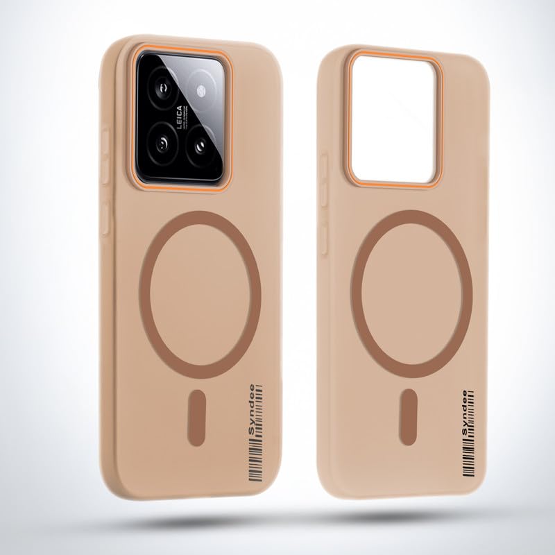 Image of Mr. Case Back Cover for Xiaomi 14 5G Sleek Frosted Translucent Back Only Compatible with Wireless Magnetic Accessories | Anti-Scratch Shockproof Phone Case - Brown