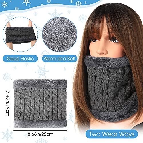 6 Pcs Winter Neck Warmers for Women, Ski Mask Face Mens Neck Gaiter Scarf with Thermal Thick Plush Lined Windproof3