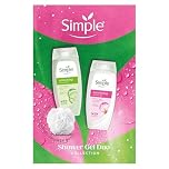 Simple Shower Gel Duo Collection Gift Set with two shower gels and a luxury shower puff perfect gifts for her 2 piece