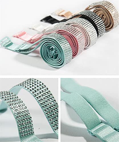 Women Sexy Invisiable Hot Rhinestones Bra Shoulder Strap Non-Slip Adjustable Intimates Accessories Ladies Lingerie Bra Straps 3Pairs/Pack2