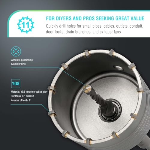 Image of BINOTA 85 mm (3-3 /8 inch) Concrete Hole Saw with SDS-Plus Shank