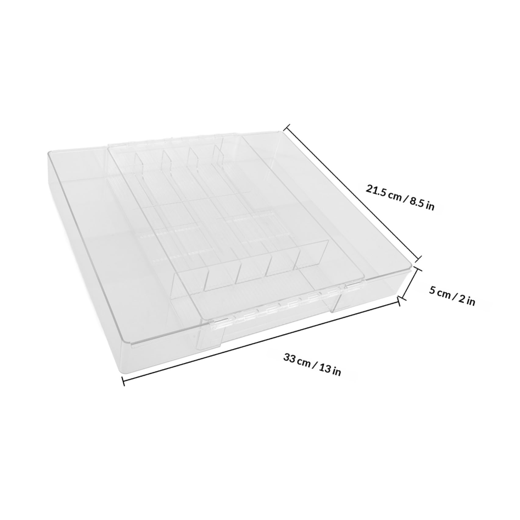 Gatuida Organizador Extensible para Cocina Bandeja Acrílica para Cubiertos y Utensilios Soporte Multi Compartimentos para Cucharas Tenedores y Cubiertos Almacenamiento Práctico y