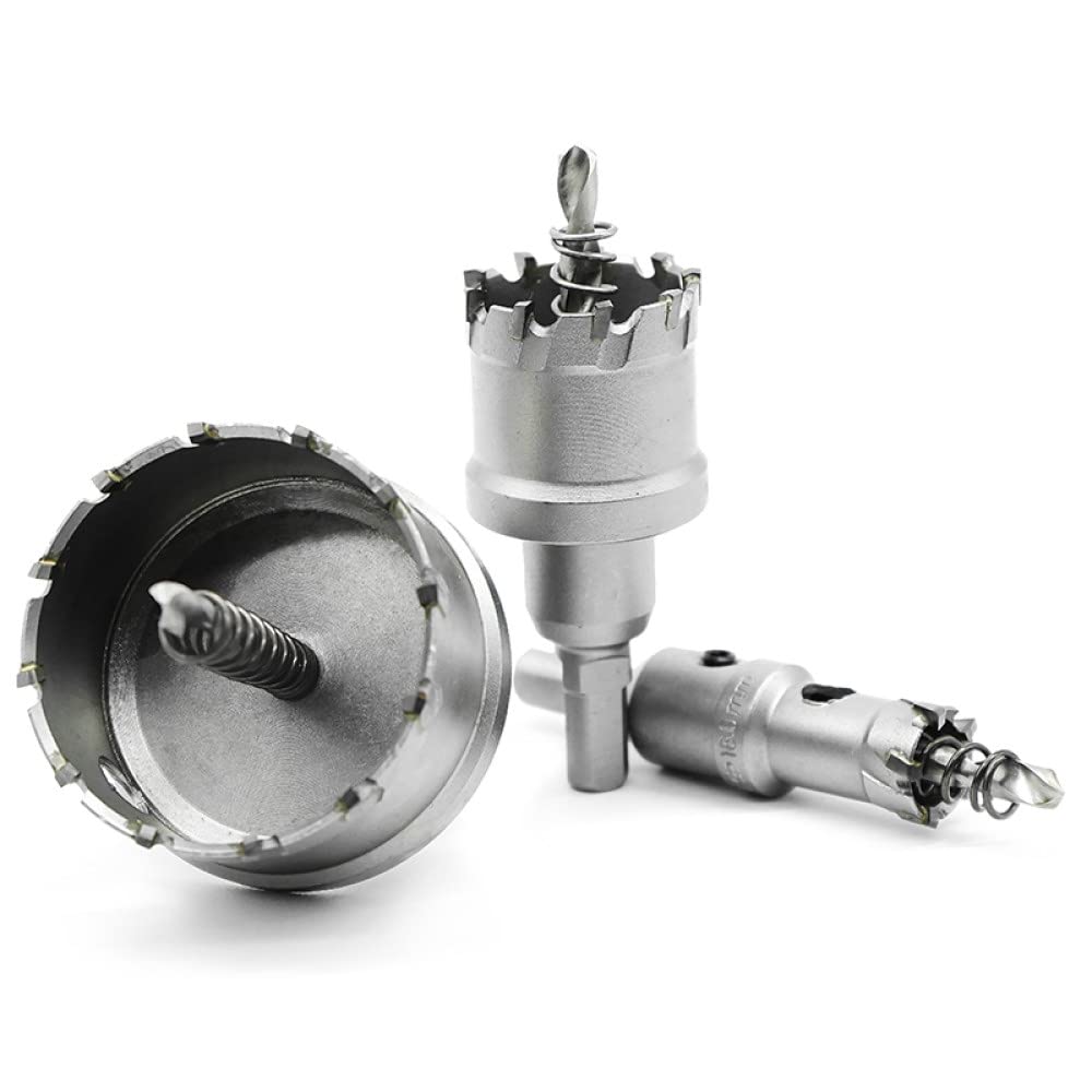 Broca para sierra de orificio central, broca de carburo de tungsteno con punta, sierra de orificio para placa de acero inoxidable, broca de carburo de aleación de metal y hierro , 40 mm