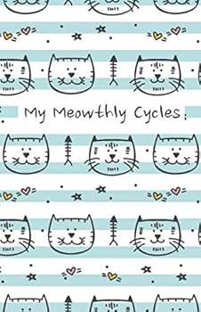 My Meowthly Cycles: Striped Kitty Cat | period tracker | tips and tricks to help with PMS symptoms | 4 year monthly calendar log book