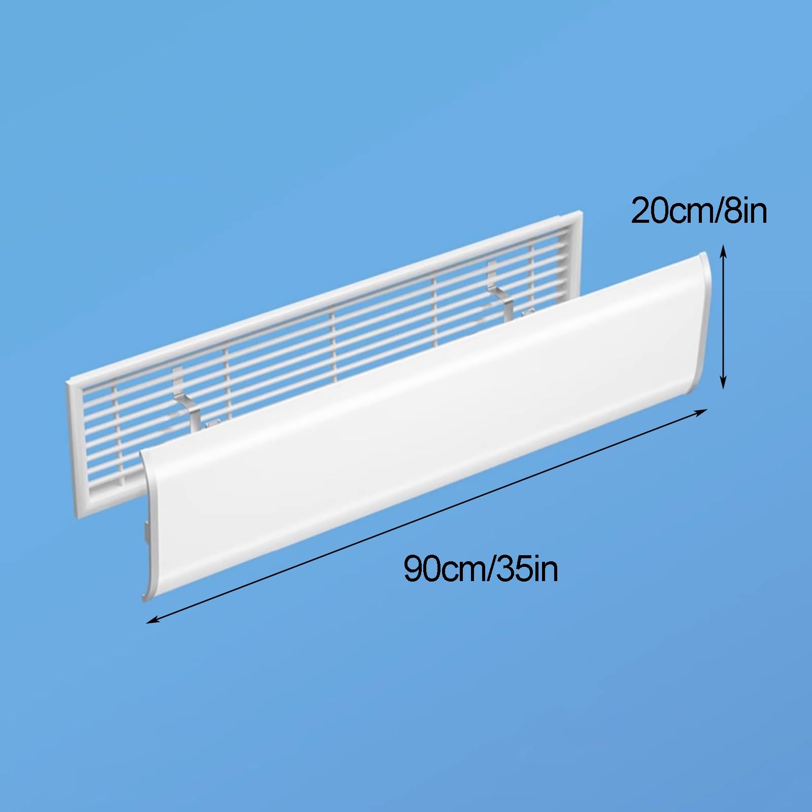 Deflettore Condizionatore Universale Deflettore Aria Condizionata Centrale per Bocchette Laterali a Soffitto di Soggiorno e Camera da Letto Realizzato in Materiale PPA(90x20cm/35x8in)