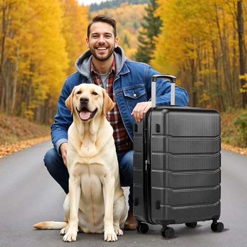 HealSmart Hardside Carry-On Luggage Expandable Portable Hardshell Spinner Wheels, Lightweight Suitcase TSA Lock, Black, 20 inch3