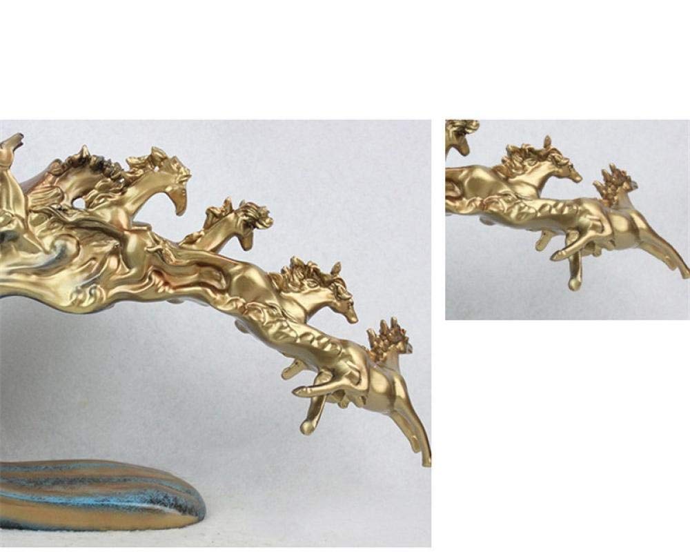 Amazon.co.jp: 彫刻レトロな6つの馬の彫像の彫刻動物の装飾樹脂工芸品
